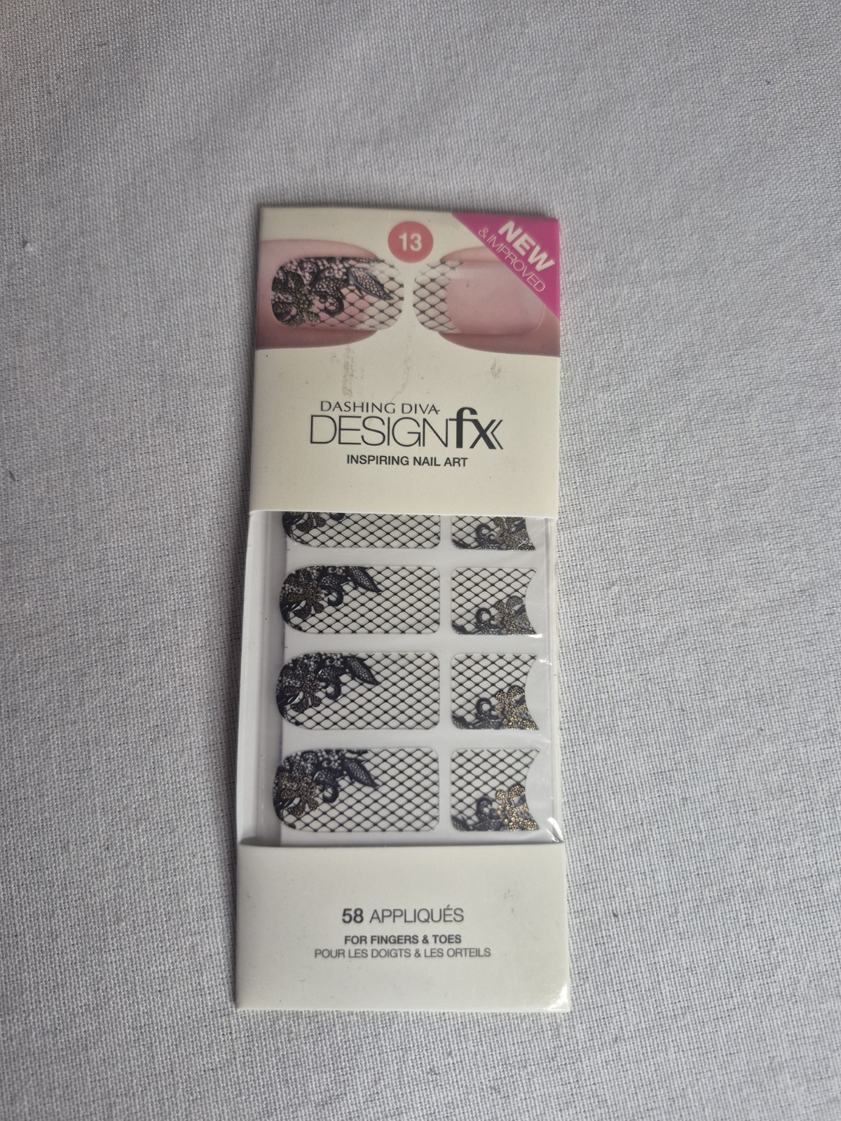 Dashing Diva Design FX Black Lace Sexy Floral Goth Emo Nail Sticker Manicure