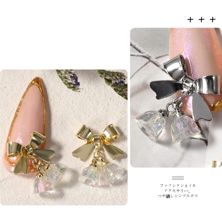 3D Glitter Metal Manicure Accessories DIY Ribbon Bows Nail Art Decoration