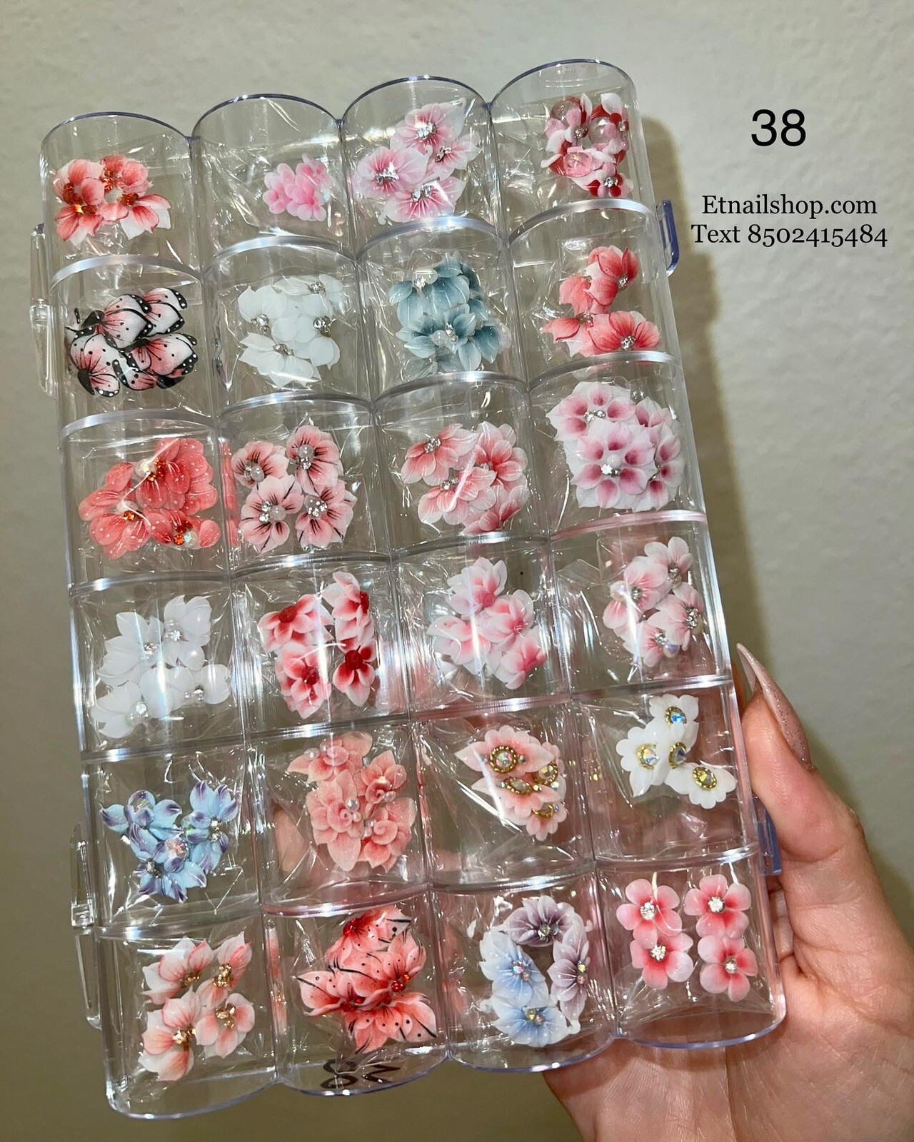 Set of 100pcs handmade Nail 3D Acrylic Flowers for Nails Art