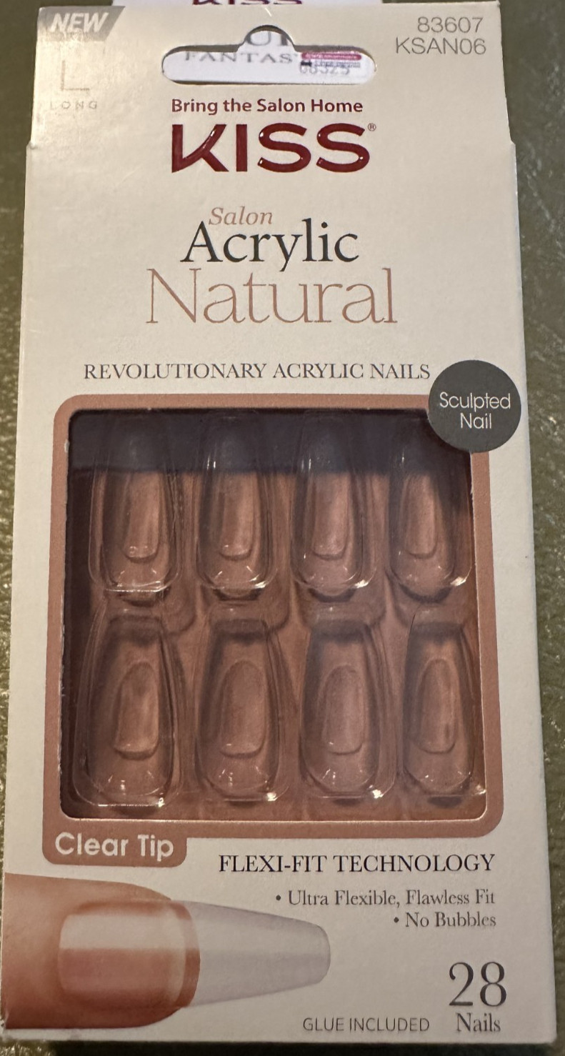 Kiss Nails Glue Long Clear Natural Acrylic Flex Fit Technology