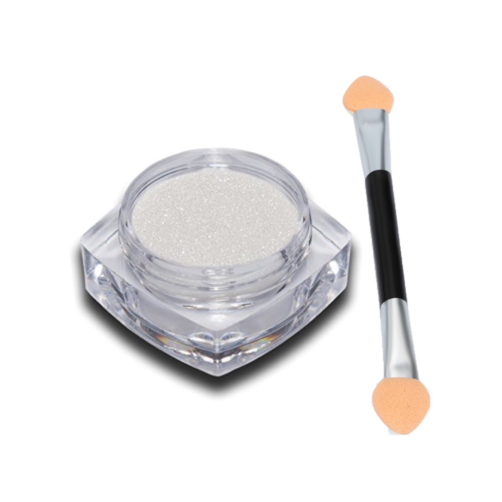 WHITE CHROME POWDER Matte Pigment Pearl Nails Nail Art Crystal Shiny Dust M4