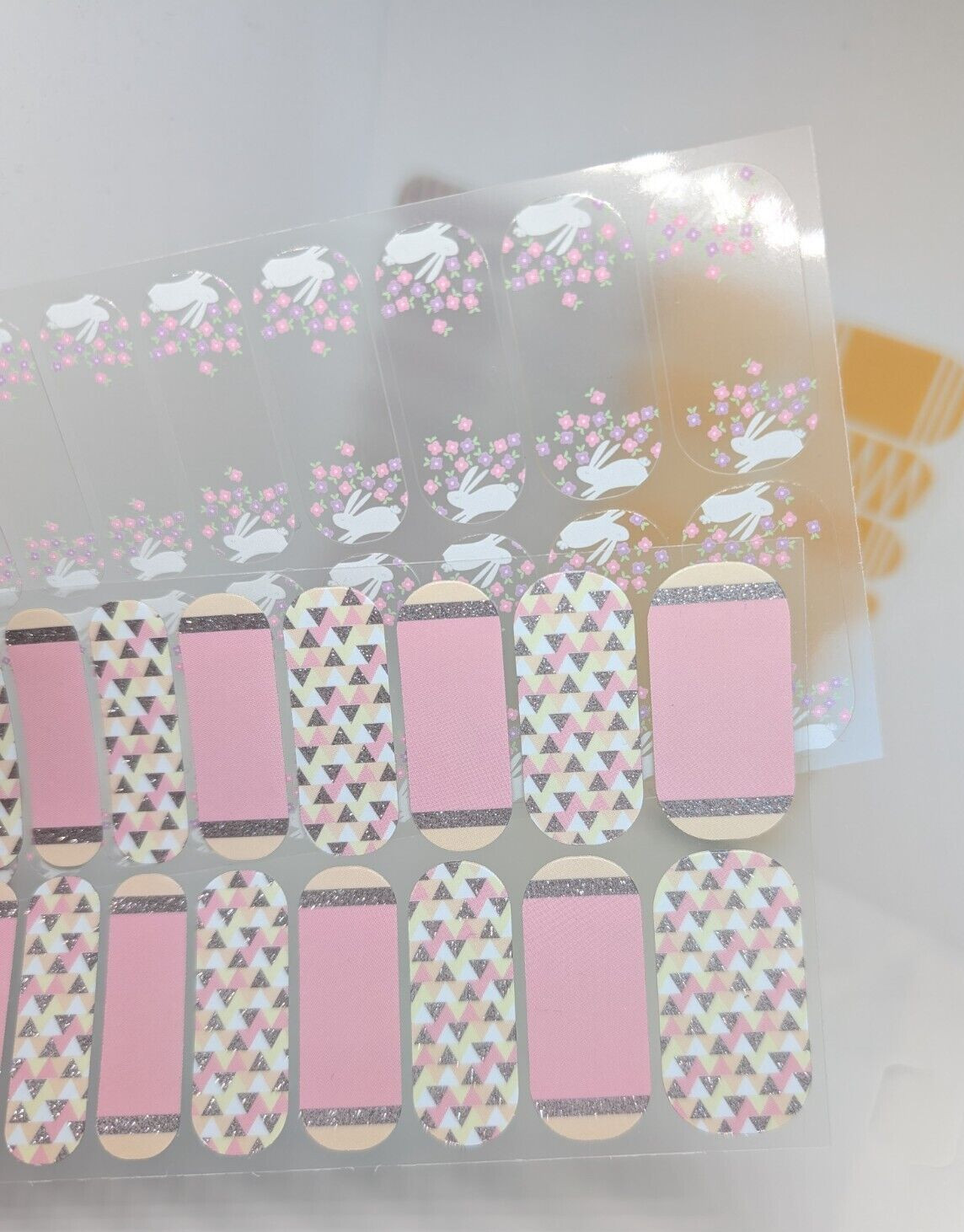 Jamberry Nail Wraps Full Sheets Easter Bunny Flower Yellow Pink Spring Lot of 5