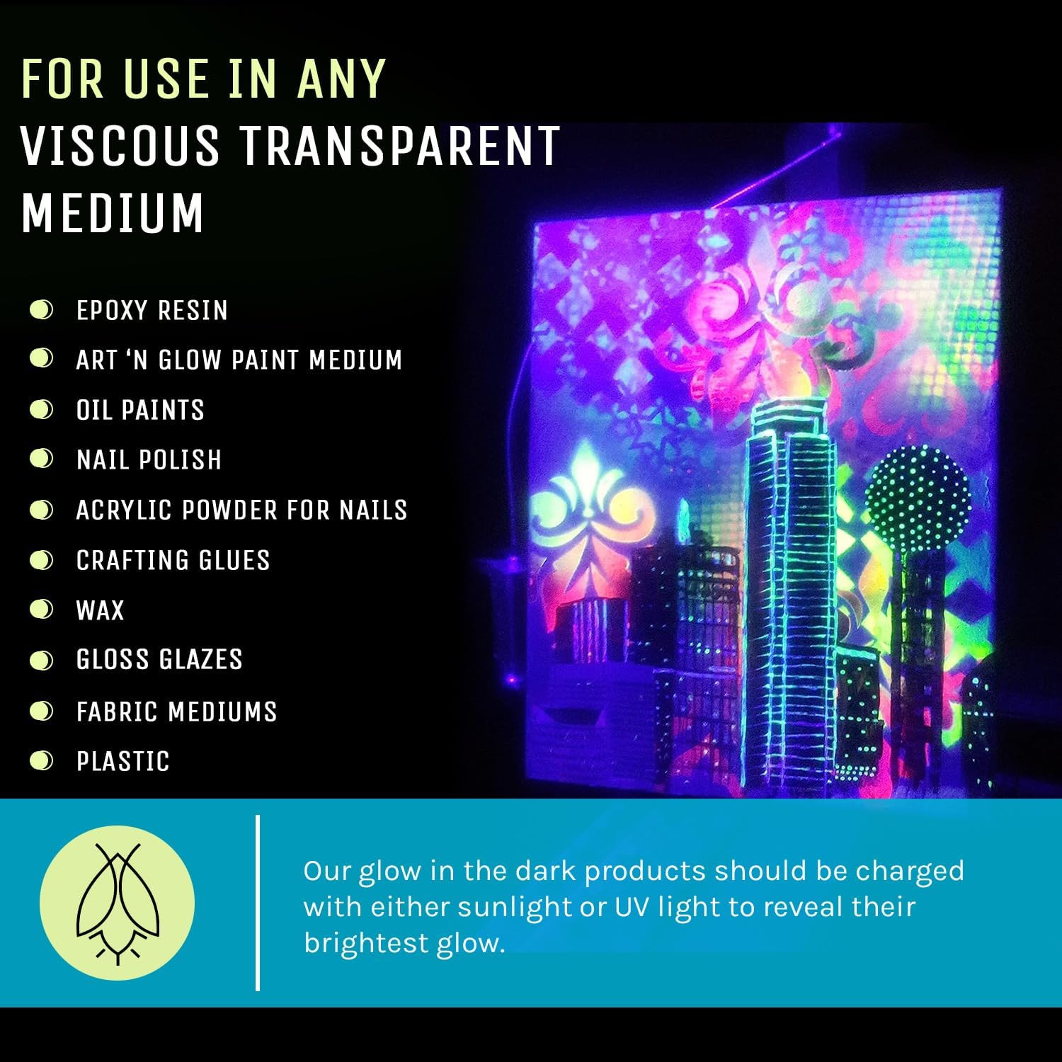 Glow in the Dark Pigment Powder – Neutral and Fluorescent Color for Art Painting
