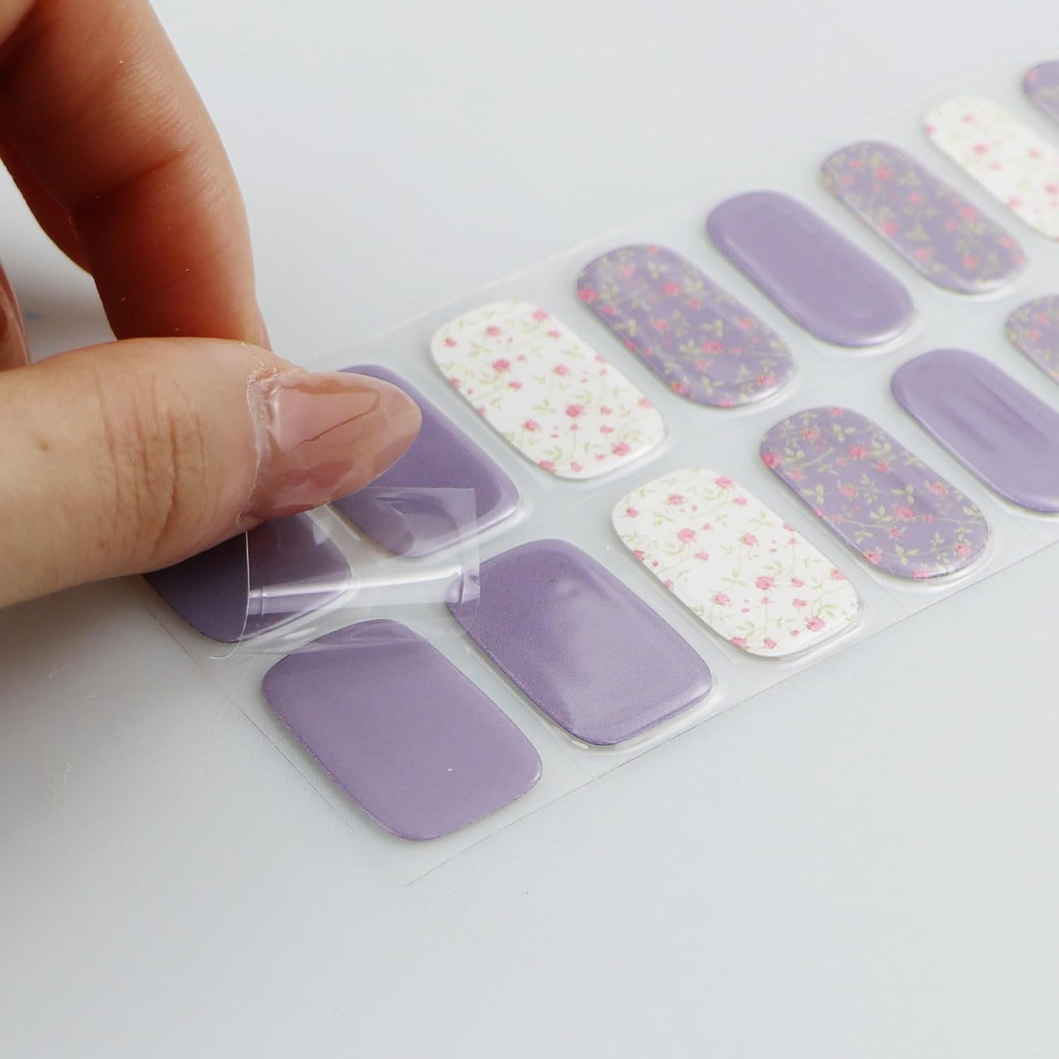 Semi Cured Gel Strips Nail Art Sticker Wrap Flower