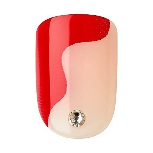 KISS imPRESS No Glue Mani Press On Nails, Design, ‘Adore You’, Red, Short…