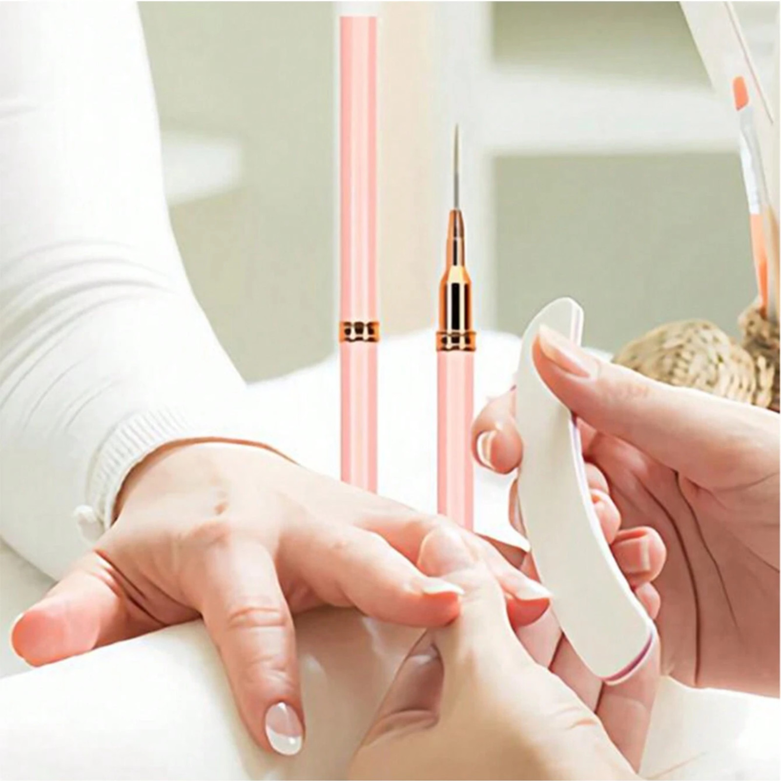 5pcs Nail Art Painting Brush Set French Nail Lining Brush with UV Gel for Women