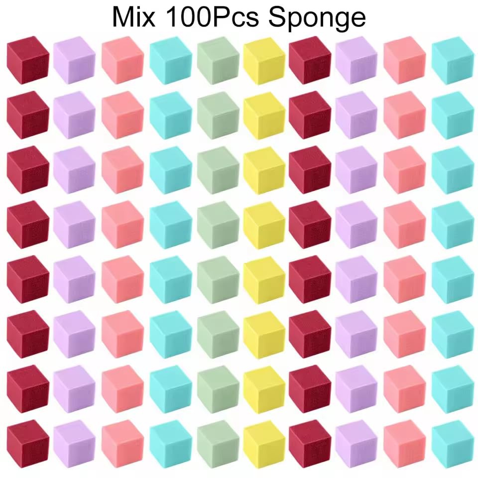 Soft Nail Sponges for Ombre Manicure Nail Art Tools with Grabbing Pen and Brush