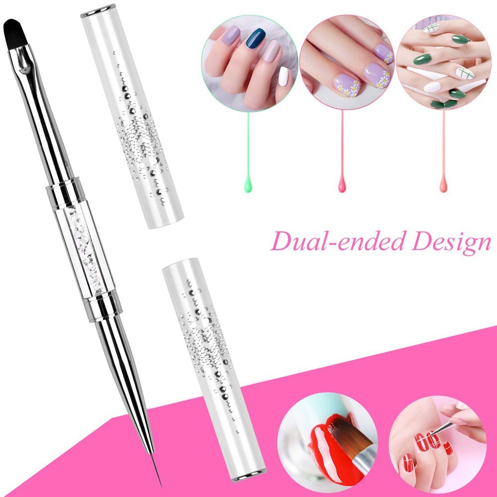 Professional Dual End Nail Brush UV Gel Liner French Tip Nail Art Tool