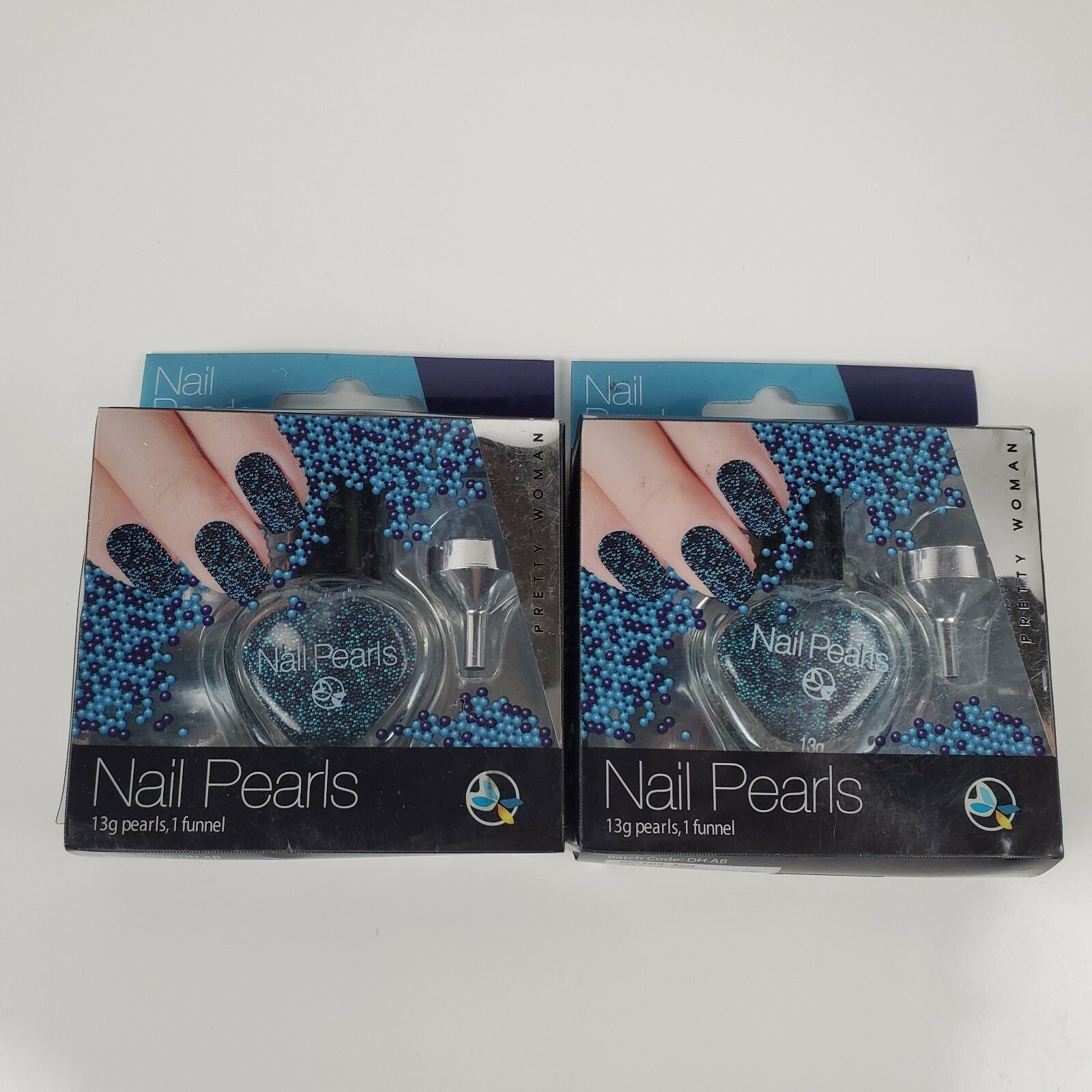 Pretty Woman Nail Polish Nail Pearls Aqua NC 103 Lot of 2