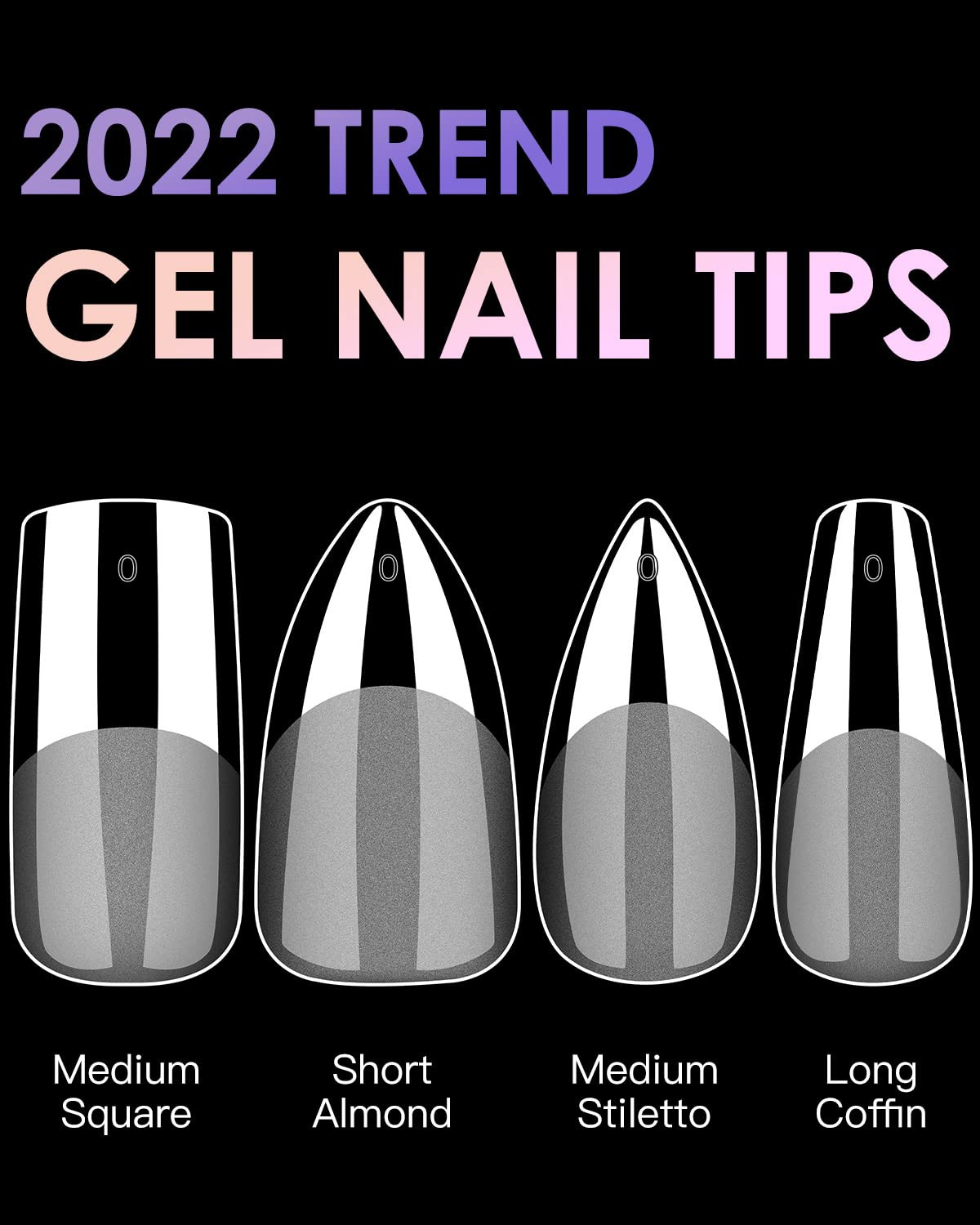 Soft Gel Nail Tips Medium Square, 120PCS Pre Buff Full Cover Nail Extenison T…
