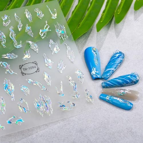8 Sheets Marble Nail Art Sticker Gold Line Nail Stickers for Nail Gold Line-1