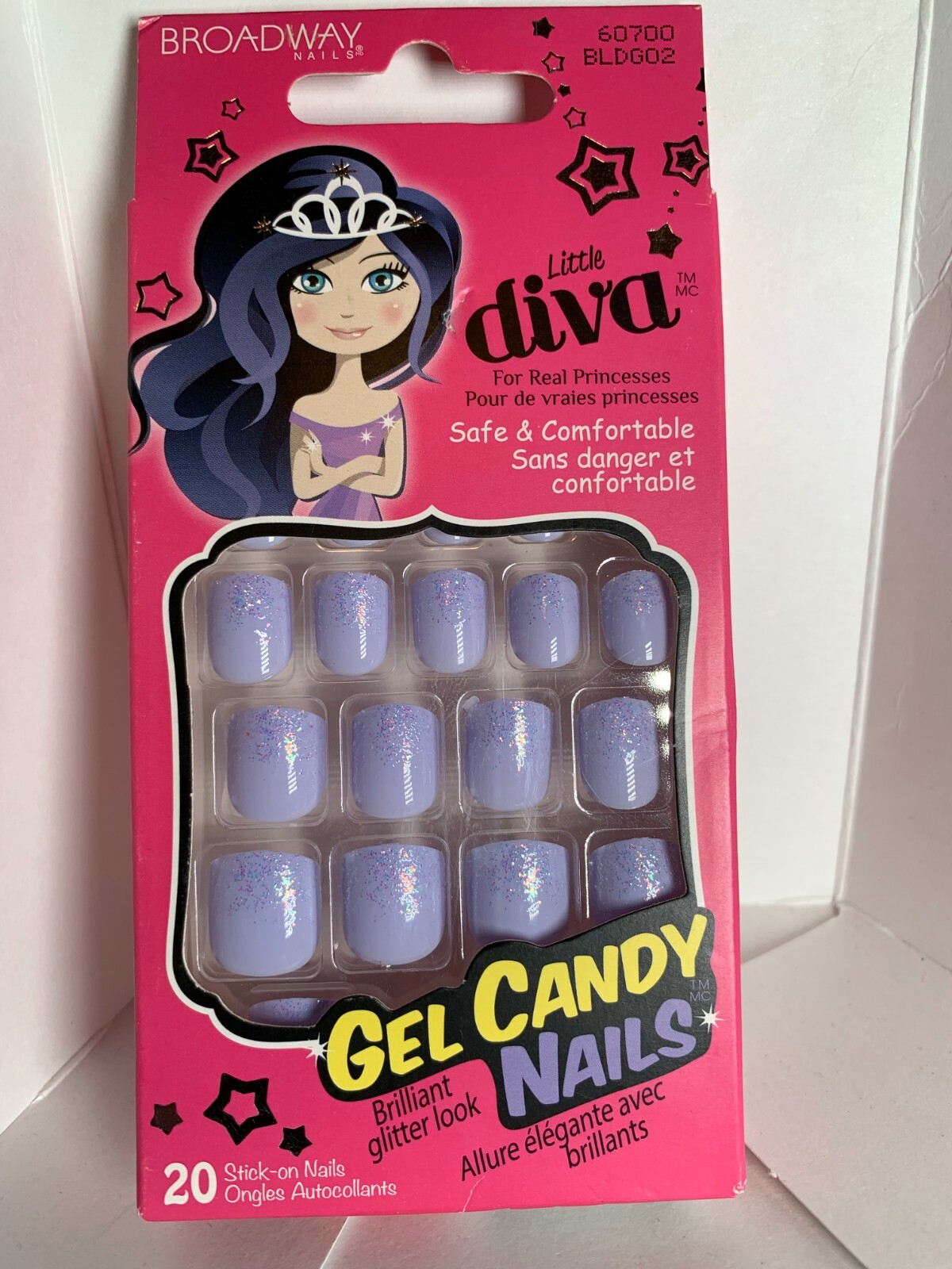 Little Diva Girl’s Press-On Manicure Purple Glitter Shimmer