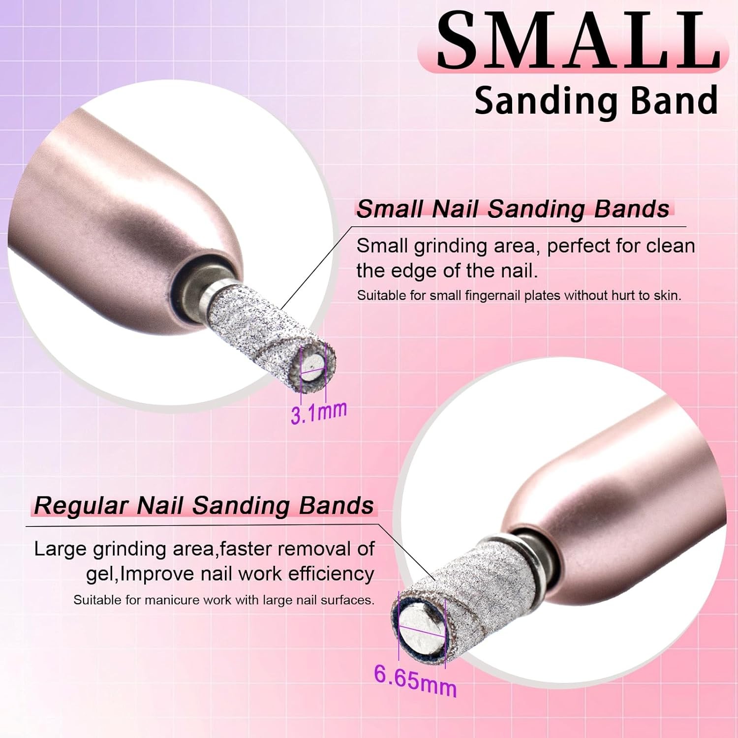 150 Grit Mini Sanding Bands for Nail Drill Bit -, 3.1 MM Small Sanding