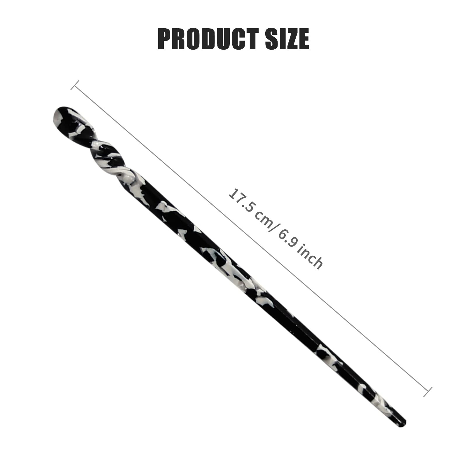 10 Pieces Acetate Hair Sticks, Women Styling Vintage, Vibrant Pattern