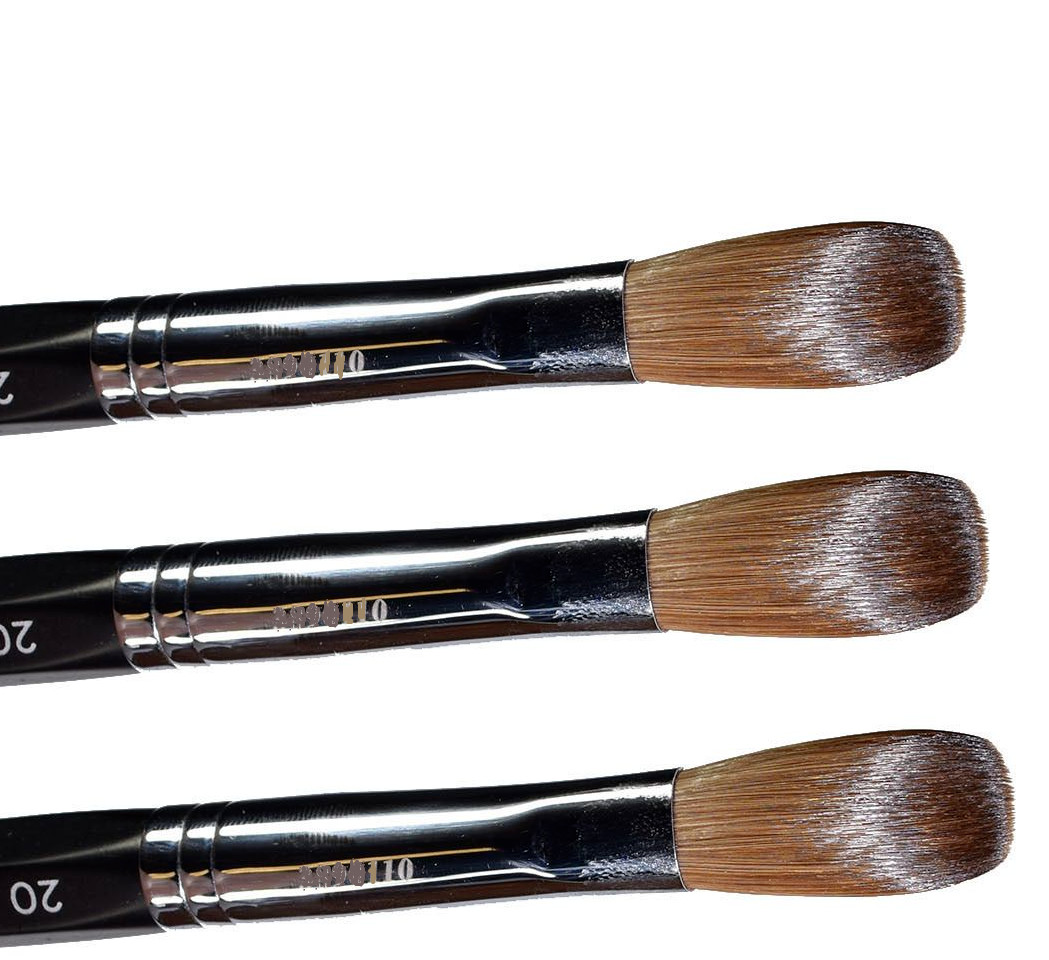 Black Petal Six Angles Kolinsky Acrylic Nail Brush for Manicure (Crimped)