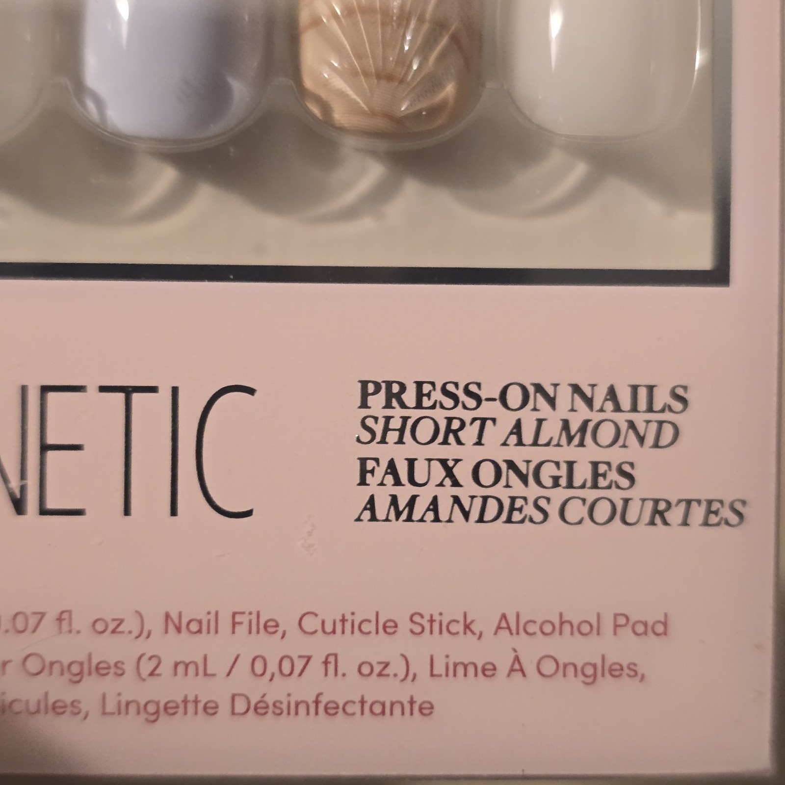 Celebritips Lot Short Almond/Coffin Pink + Remover & Glue/Glamnetics Seashell