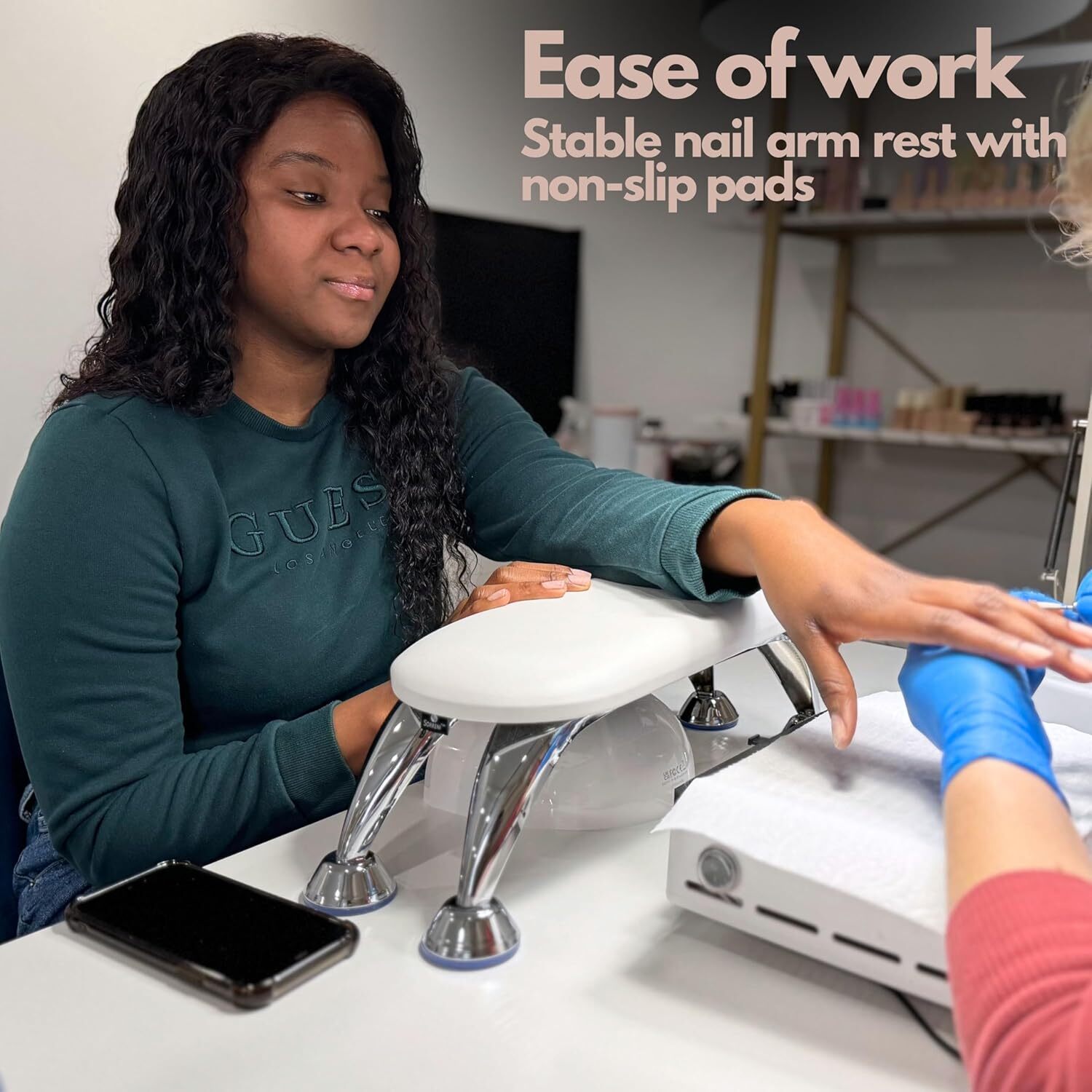 Mesa para uñas de manicura manos para mano portatil nail table station almohada