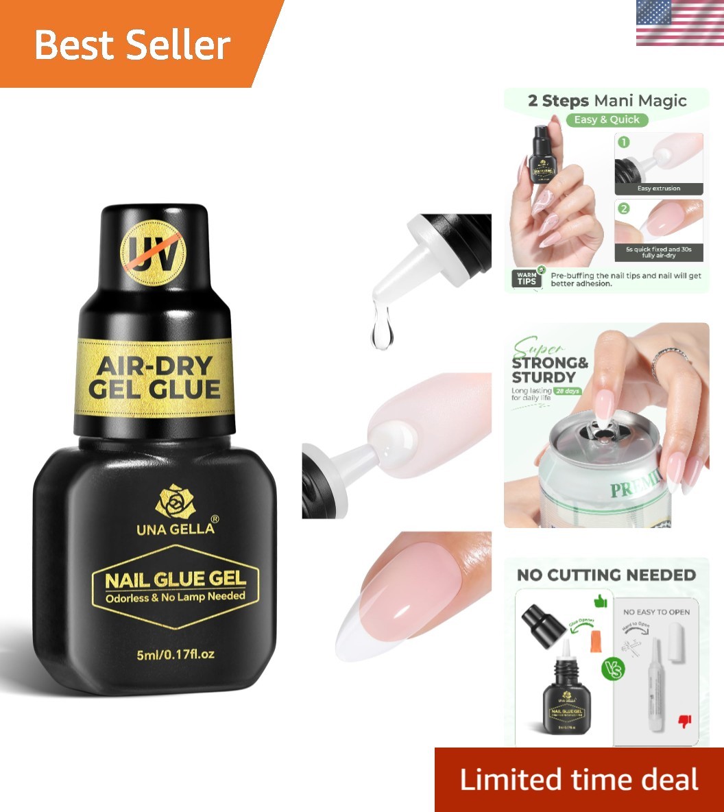 Ultra-Strong Gel Nail Glue 5ml – Fast Curing, Travel-Friendly with Precision Tip