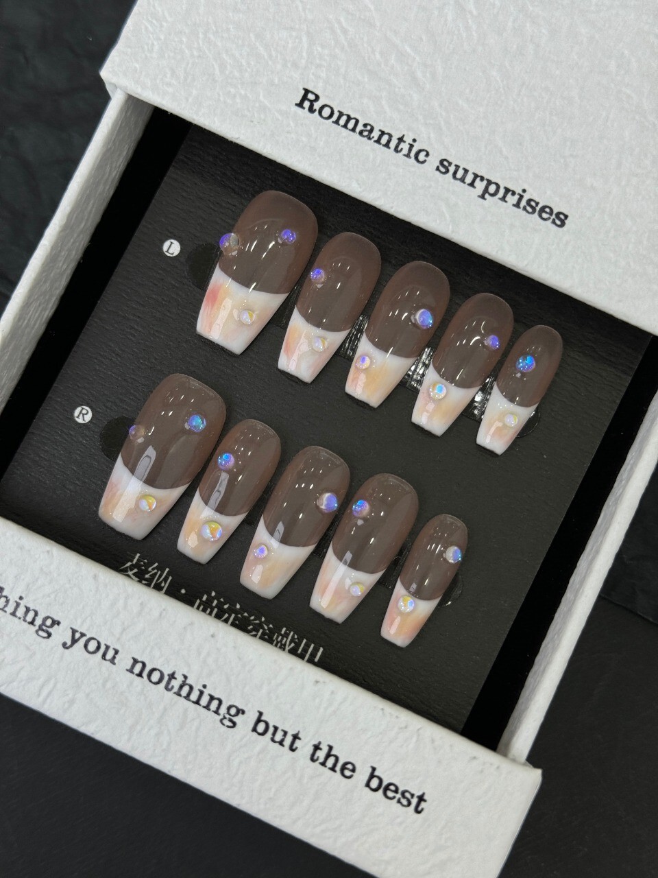 Handmade Press on Nails 10 pc set .+5 Pieces Nail Stickers