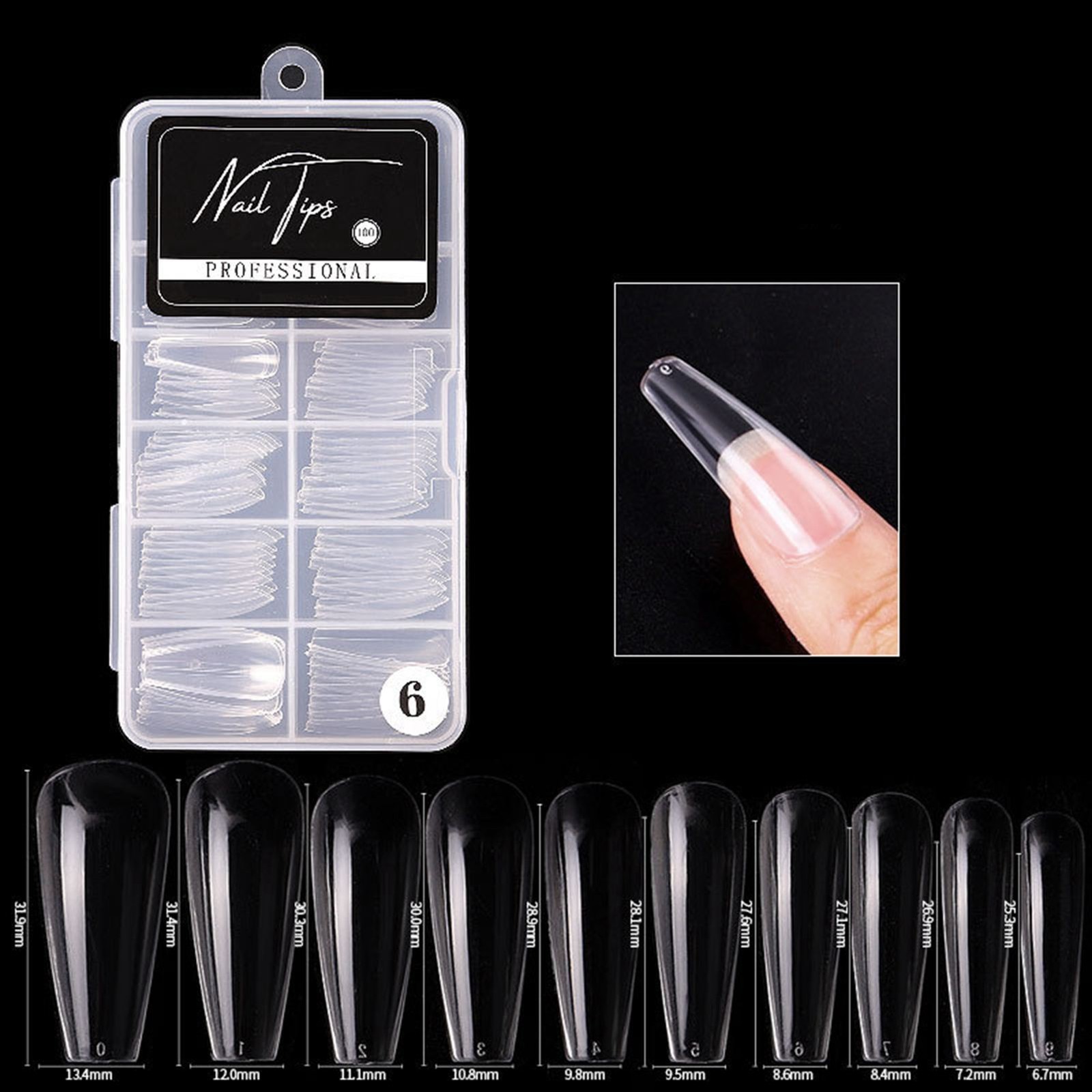 100PCS Fake Nails Tips Clear Acrylic Nail Tips Full Cover Half Cover False LNVA