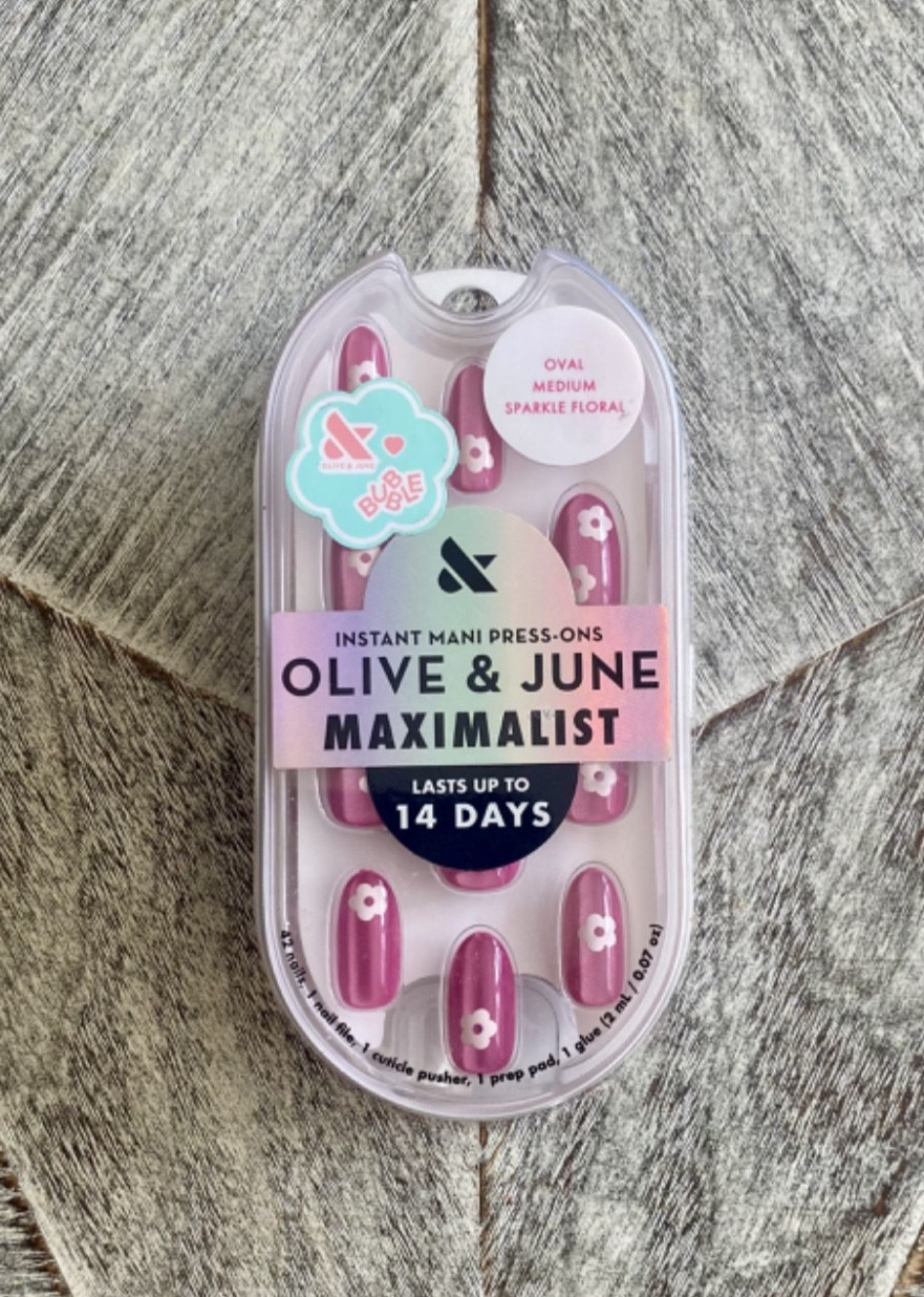 NEW! Olive & June Press-On Nails Lot of Three Spring Pastels Flowers Stars FS!