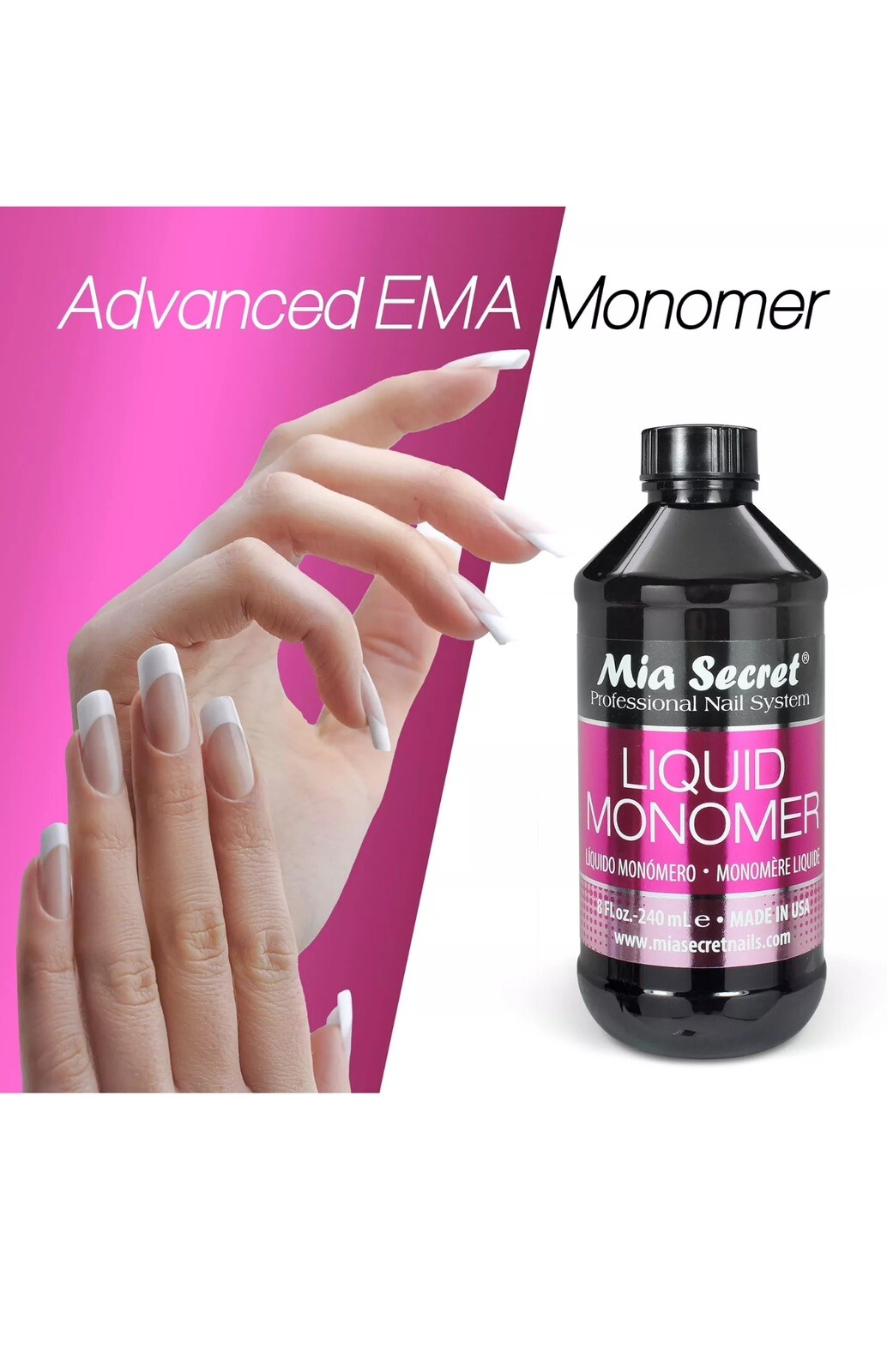 Mia Secret 8 oz / 240ml LIQUID MONOMER 8 Fl Oz (Pack of 1), 8oz-240ml