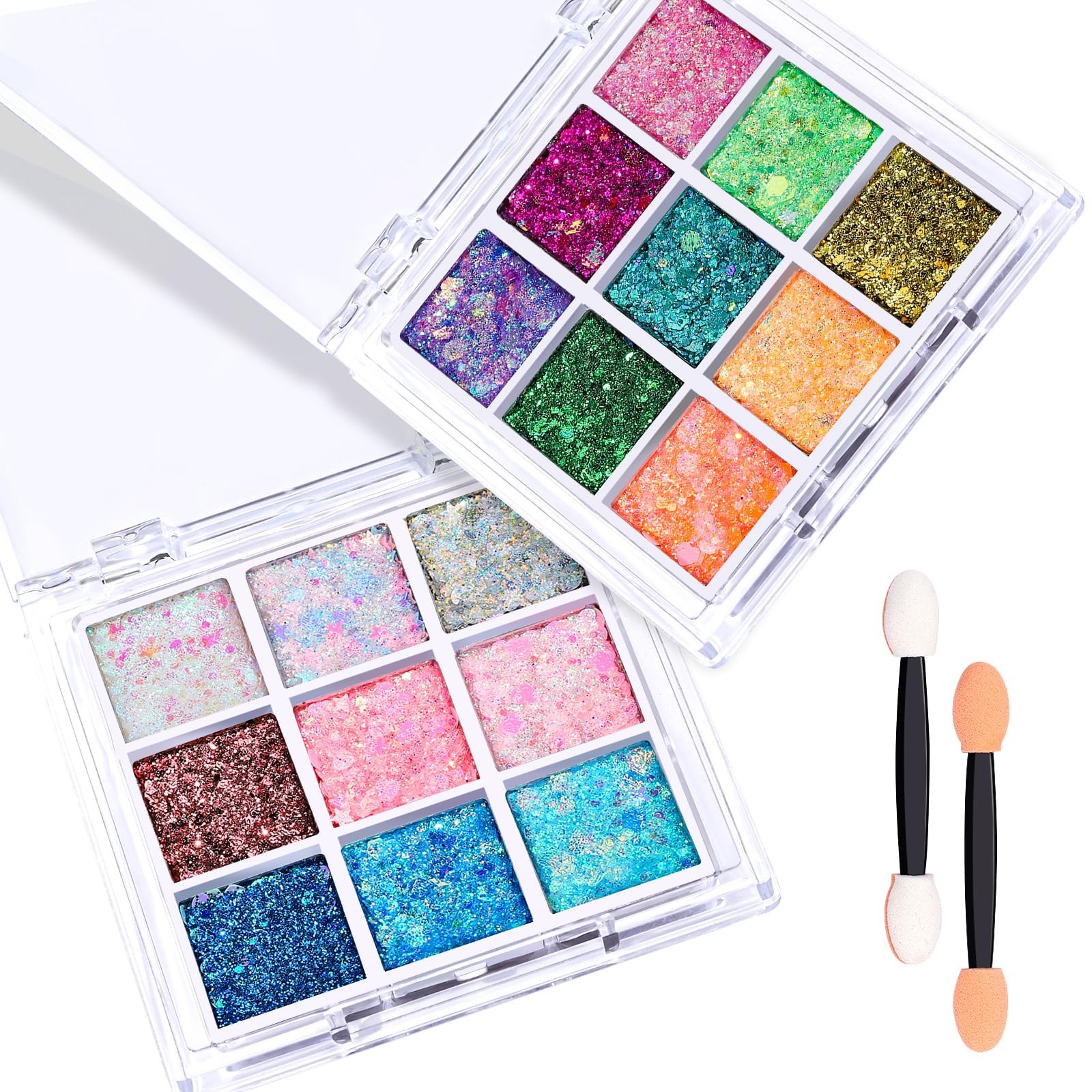 2 PCS 18 Color Face Body Hair Chunky Glitter Gel Kid Women Rave Concert Paint
