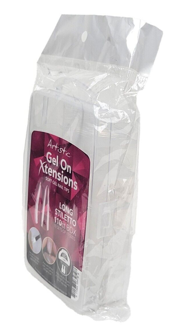 Artistic Nail Design Gel On Xtensions, Long Stiletto, 110 Ct