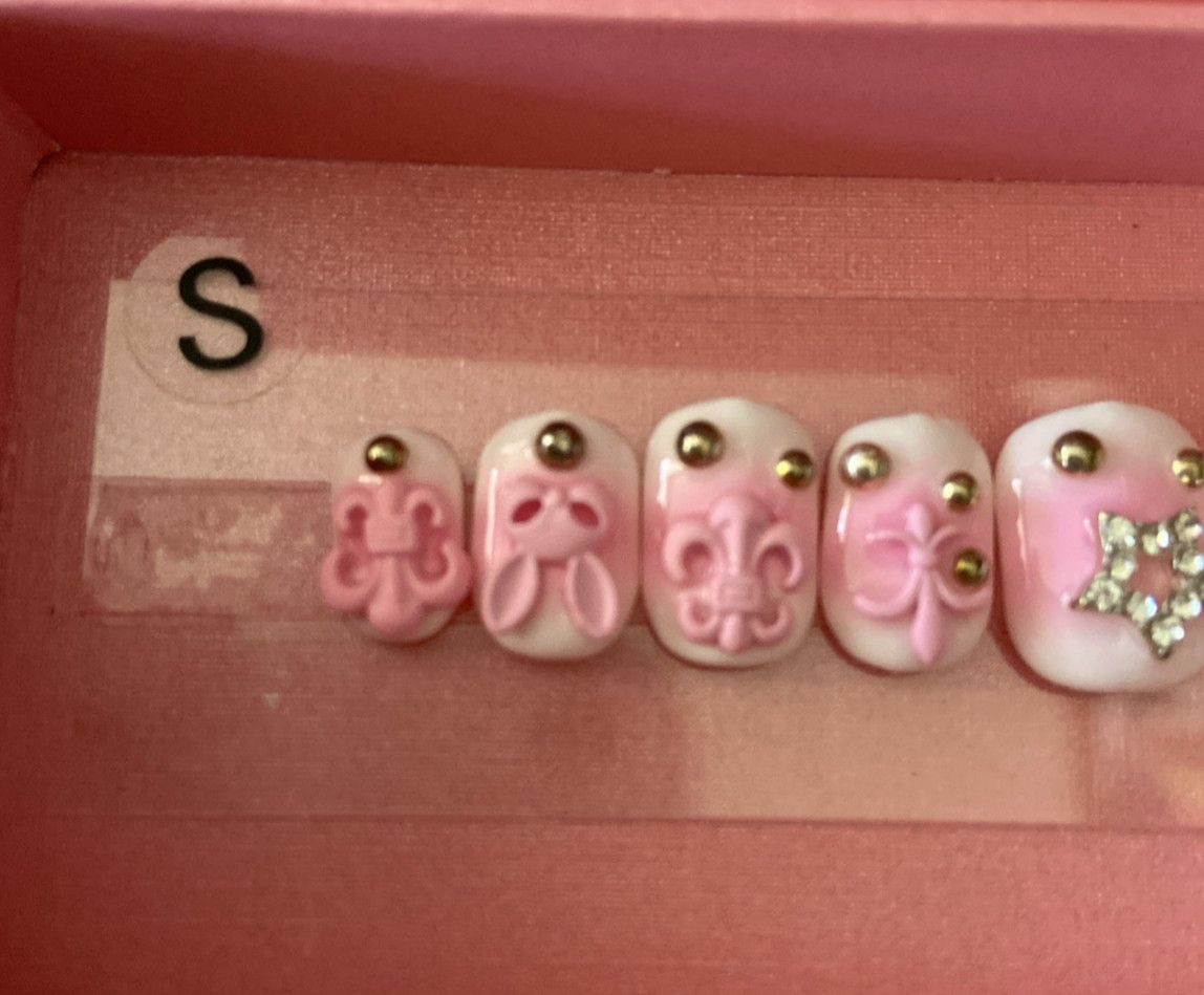 LovFul H141 Square Short Small Handmade Nails Pink *NEW*