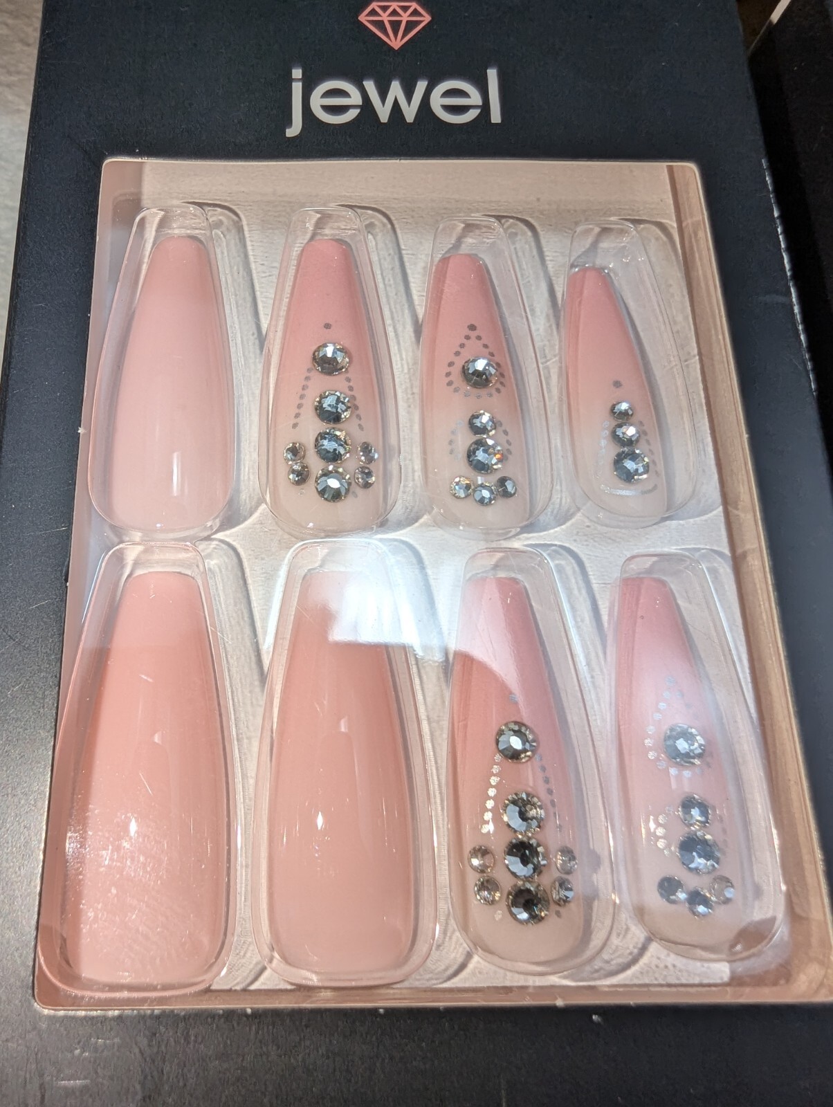 Kiss Jewel High Fashion 2 BOXES Glamor Nails Long& Extra Long Sparkly Jewels NIB
