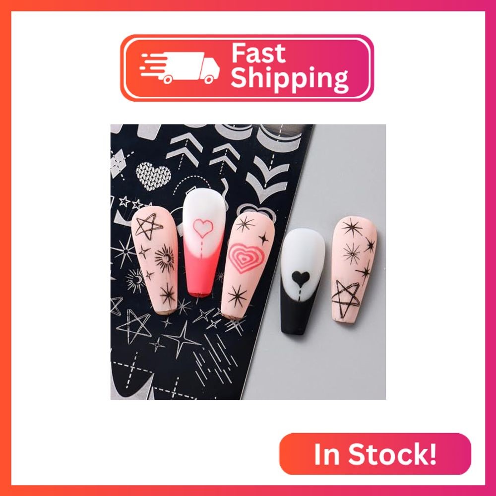 Valentine Nail Art Stamping Plate Kit, 4Pcs