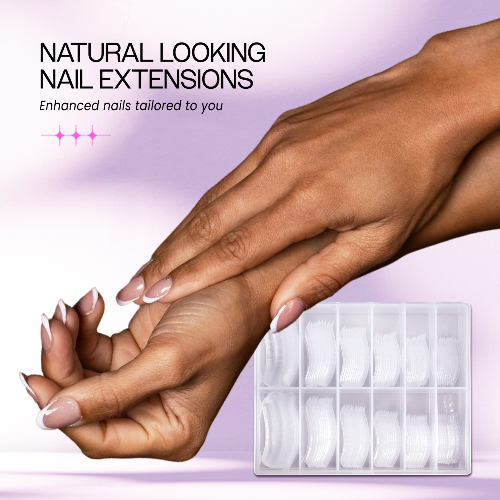Beauticom USA Dual Nail Form Set Box-Frosted Form Box with 120 Pieces False Tips