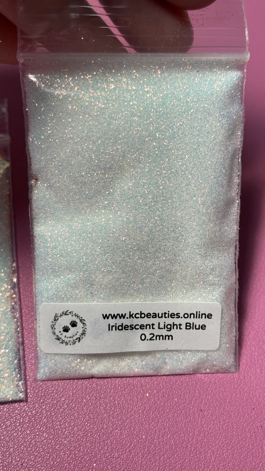 Iridescent White Glitter Hex Snow Light Blue pink blue sheen Nail Art US seller
