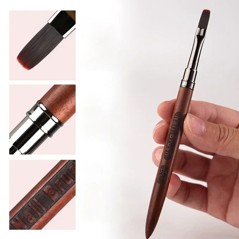 Wood Gel Nail Art Brush for Gel Tip Extension Acrylic Builder UV Manicure