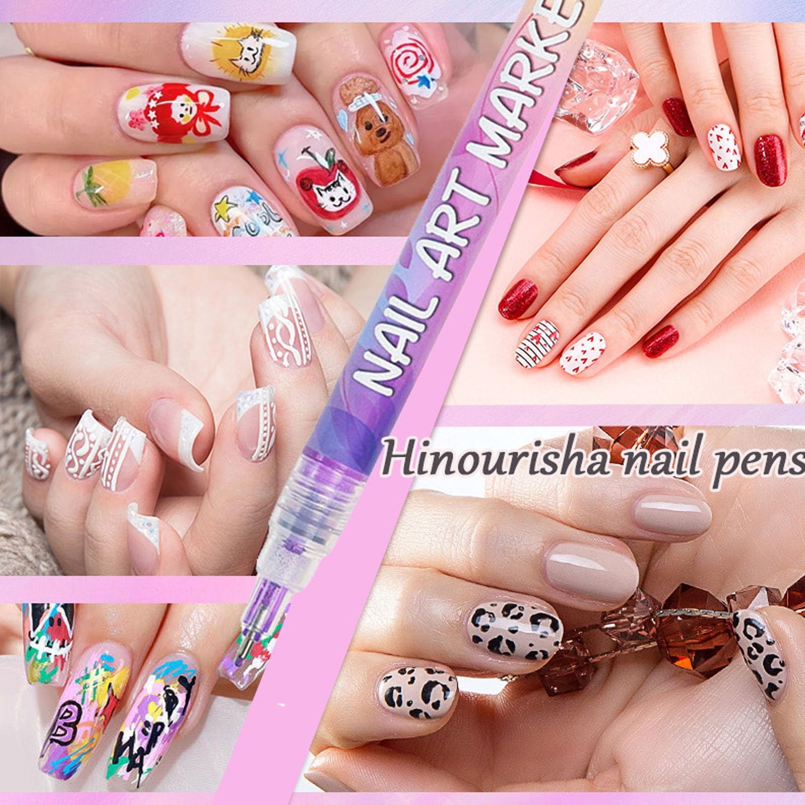 Hinourisha12pcs Nail Art Pens Sets, Nail Art Marker, 0.5mm Fine Tip Easiest C…