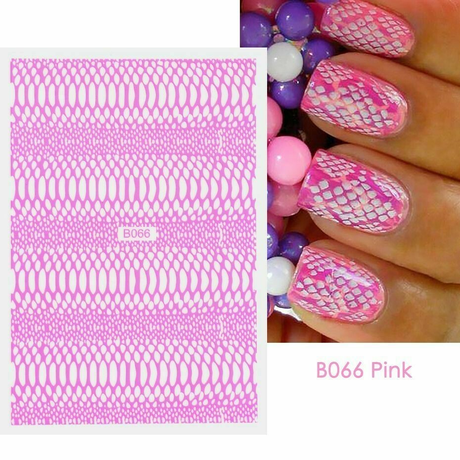 12Pcs/Bag Nail Art Popular Snake Pattern Hollow Nail Stickers Set Nails Art NS32