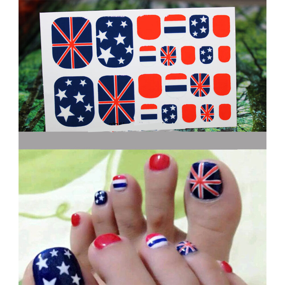 Full Size Nail Wraps Stickers Polish Toe Manicure Art Self Stick Decor 3D Decals
