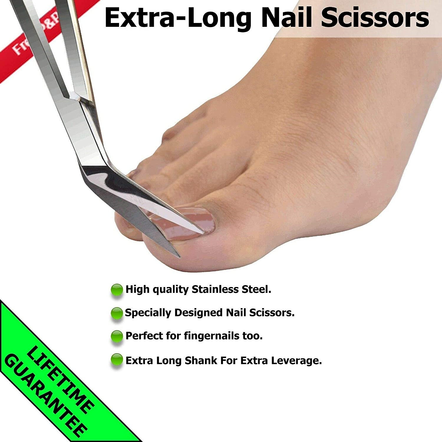 Extra Long Handled Toenail Scissors Clippers Heavy Duty Manicure Pedicure UK