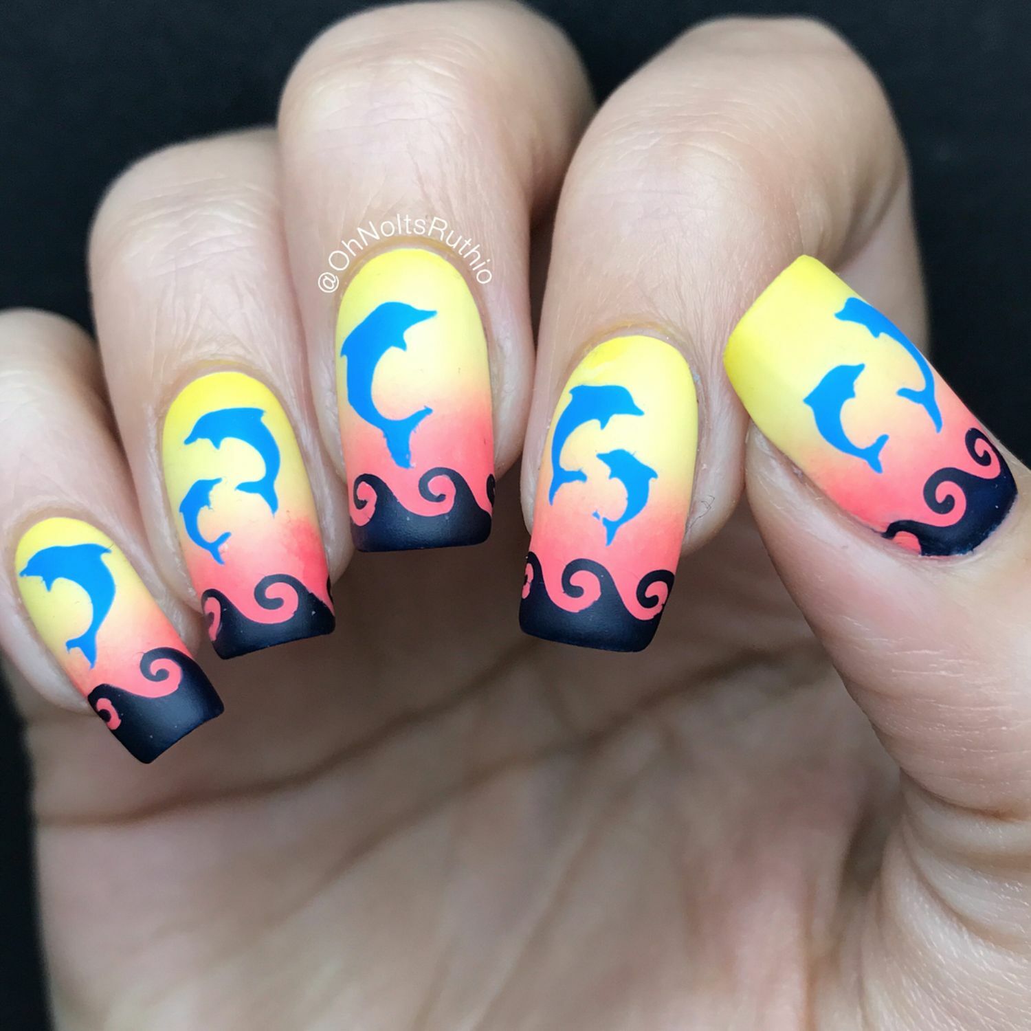 Dolphins Stencils for Nails, Nail Stickers, Nail Art, Nail Vinyls
