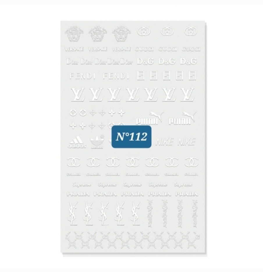 NWT NAIL ART DESIGN SELF-SEAL STICKERS N°112: SOLID WHITE!