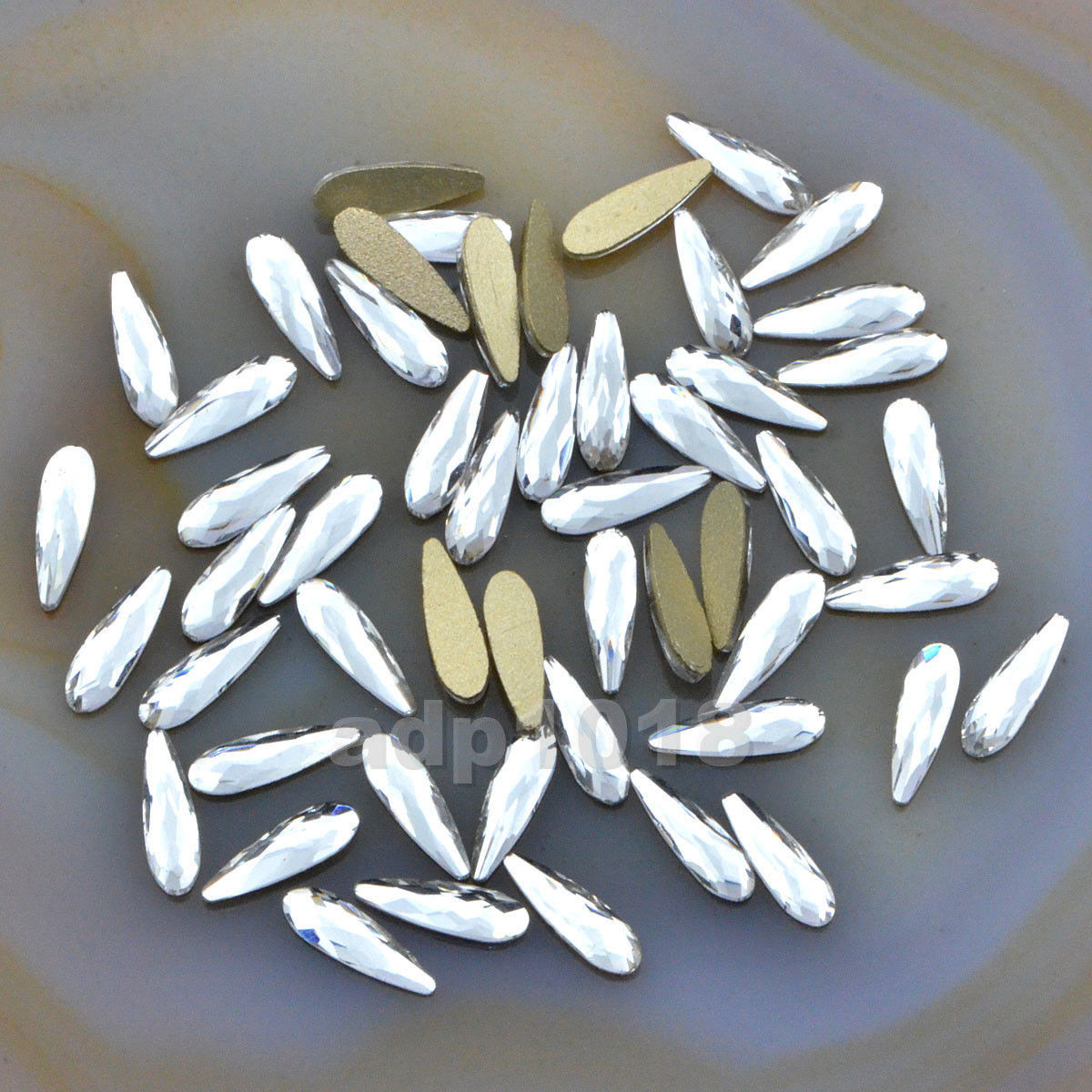 3x10mm Top Quality Czech Crystal Rhinestones Flatback Nail Art Decoration