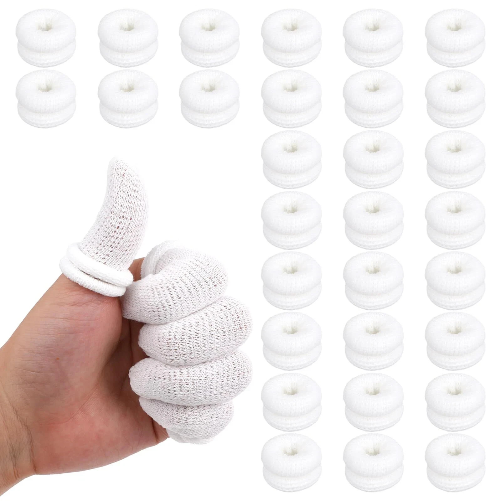 30 Pcs Bobs Thumb Bandage Finger Bandage Tubular Cotton Finger Cots for Kitchen