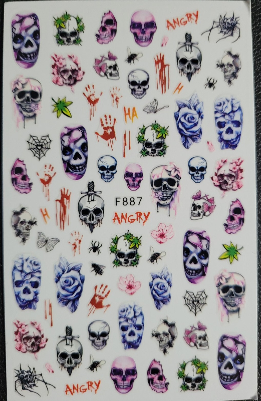 Skulls Halloween Nail Art Stickers