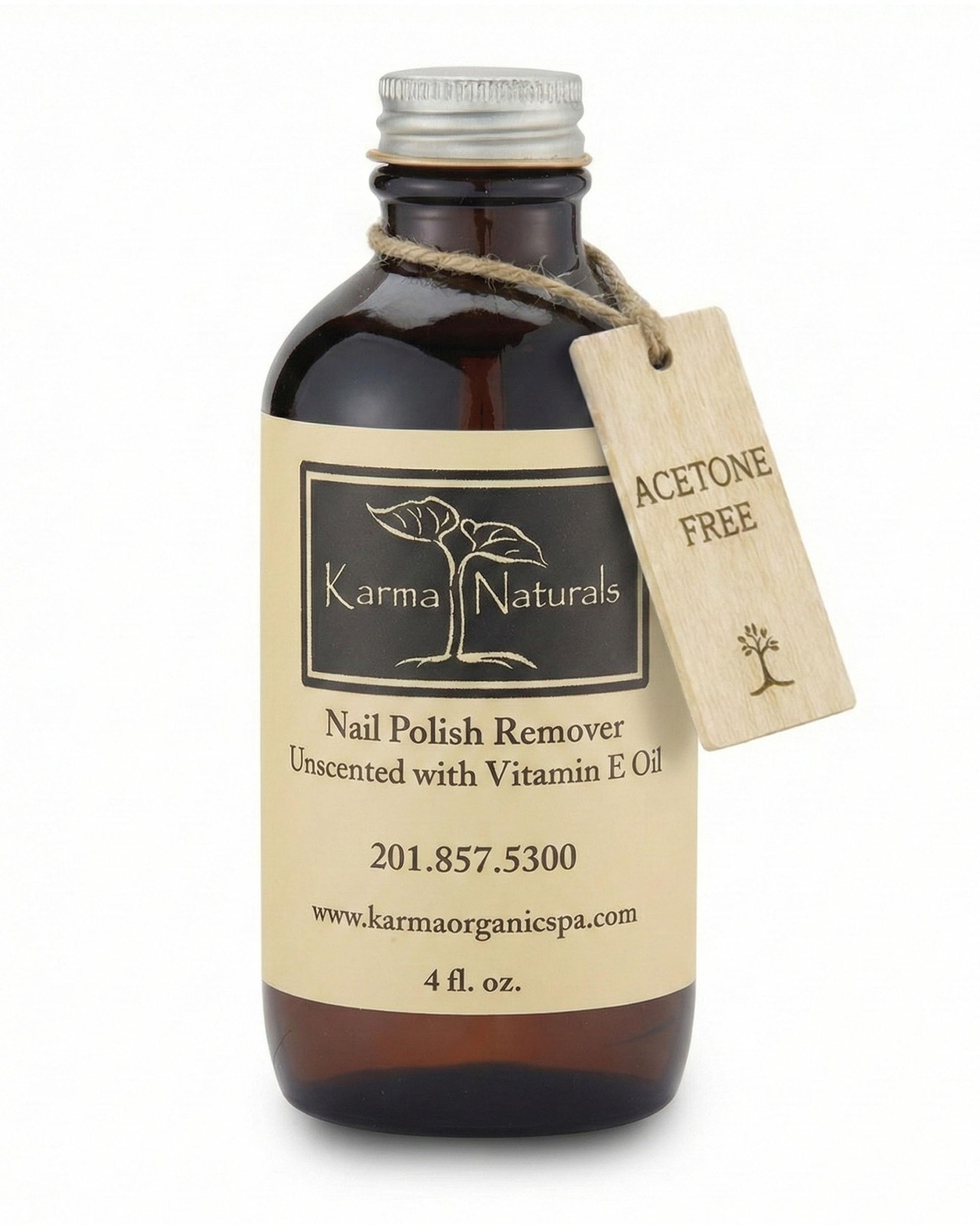 Karma Organic Nail Polish Remover Unscented- Non 4 Fl Oz (Pack of 1), Clear
