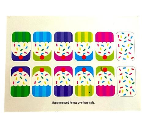 Trendy Nail-Tatz #14 of 15: Sprinkly Cupcake – 12 Nail Tattoos – Easy to Use 11
