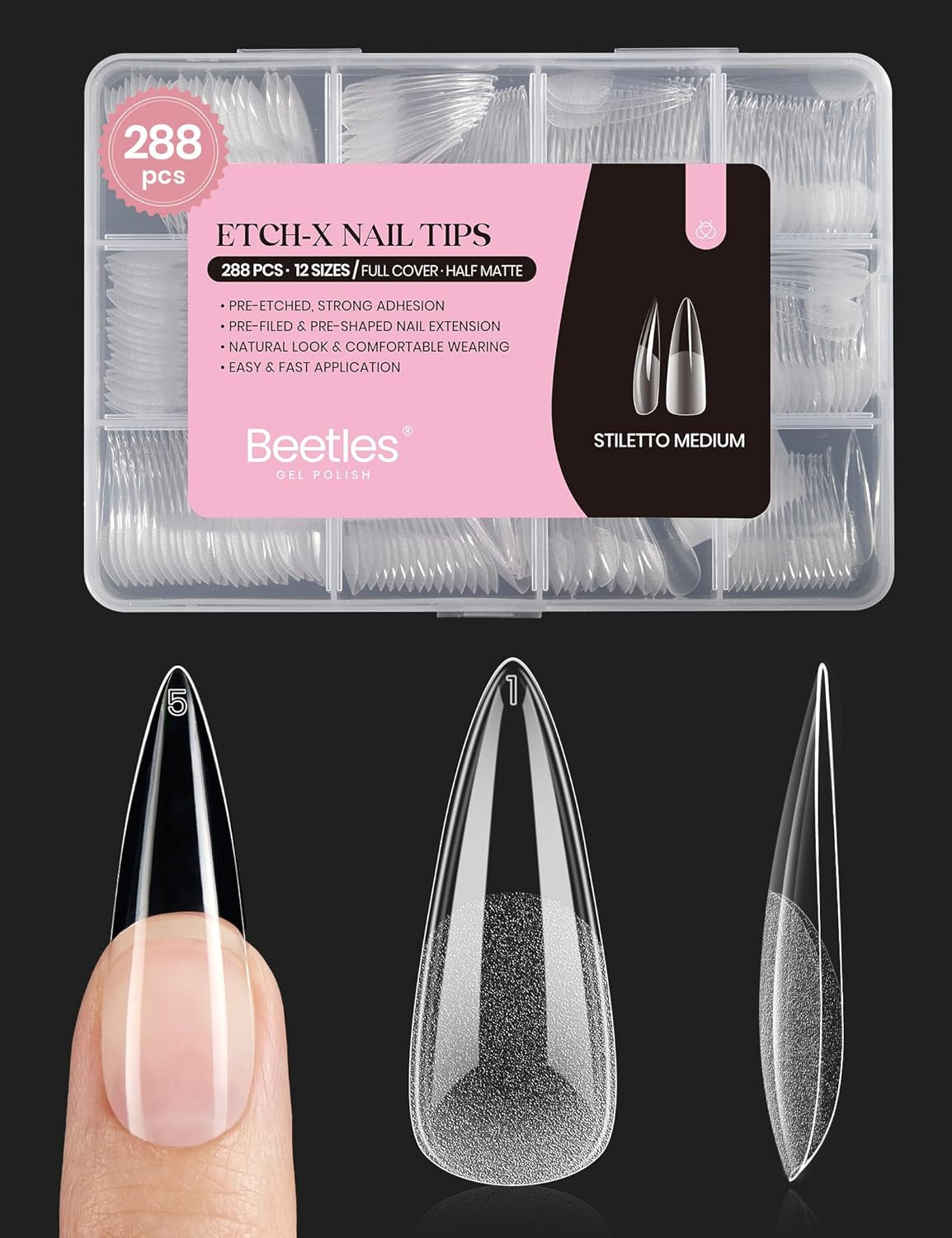 Beetles 20G Solid Nail Glue Gel – No Wipe, Hands-Free Soft Nail Tips Glue for Fa