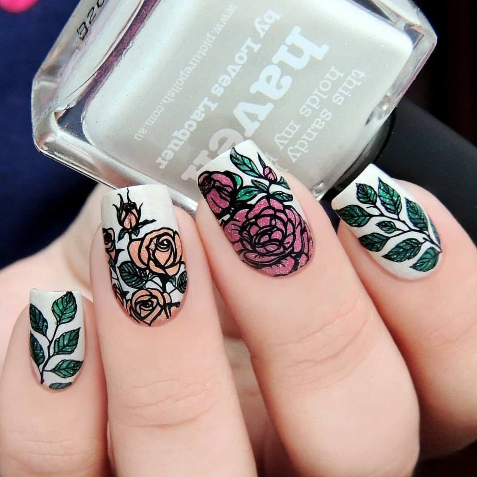 B037 Growing Beauty Stamping Plate For Stamped Nail Art Design