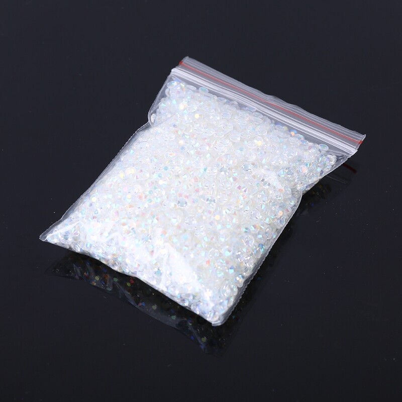 5000pcs White Flat Back Round Crystal Rhinestones for DIY Art