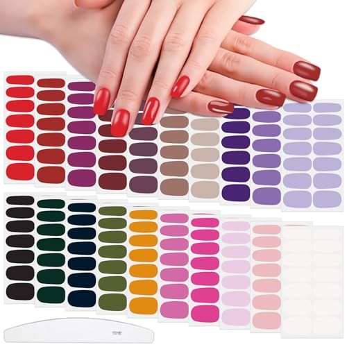 20 Sheets Solid Nail Polish Strips for Women Girls Mix-Color KIT3 Multi-Color