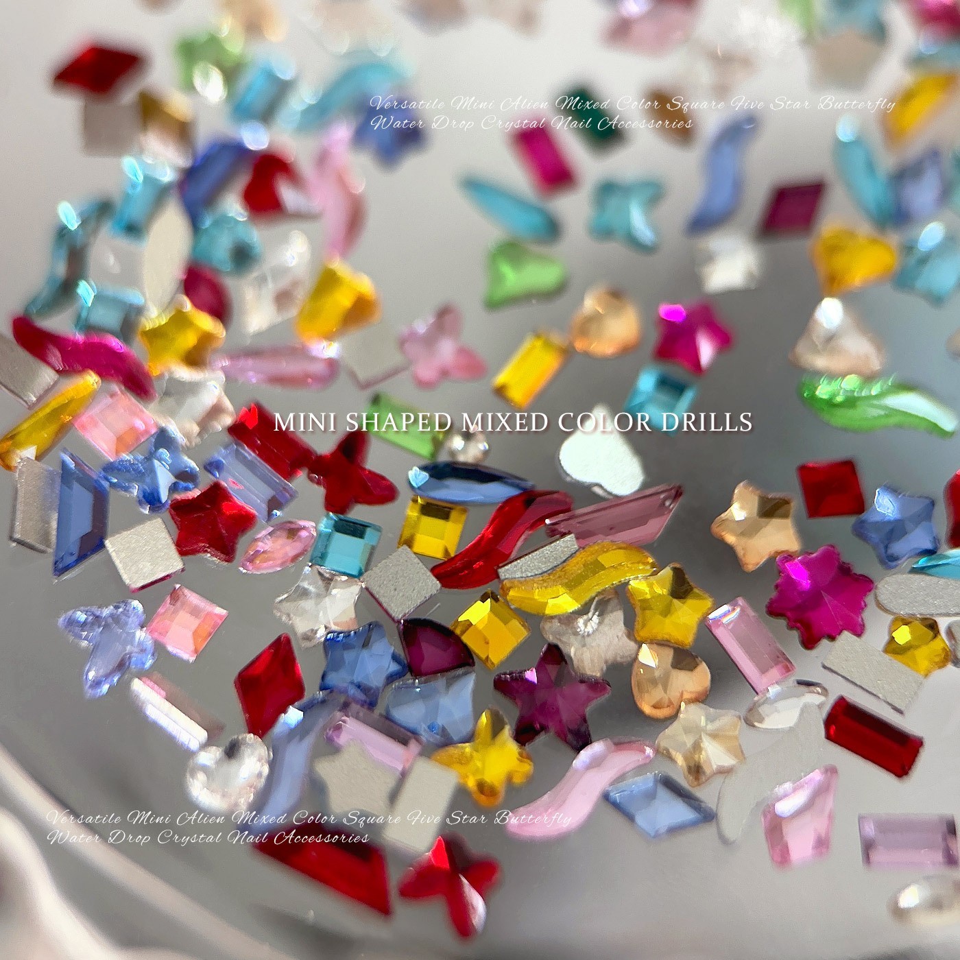 1440pcs Mix Shapes Small Size Flatback Crystal Glass Rhinestones Nail Art Decors